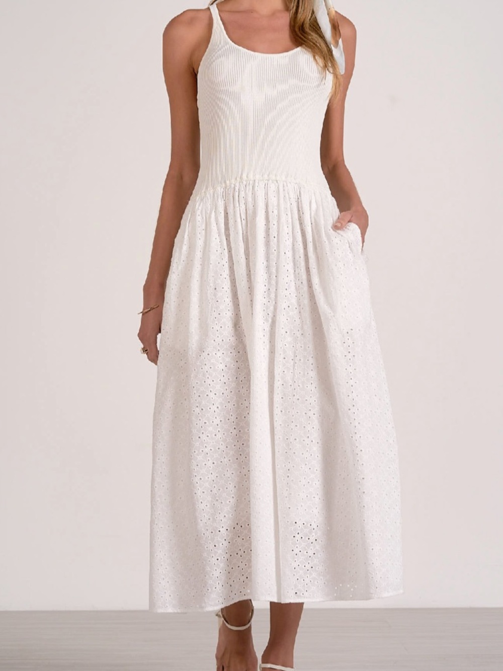 New w tags. Elan dress white eyelet